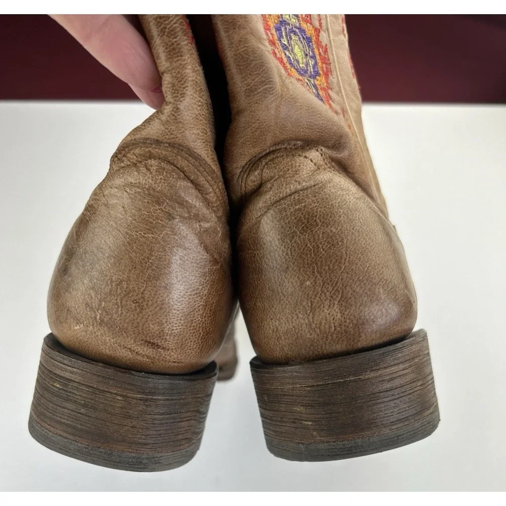 Coral Boot Colorful Aztec Embroidered Cowgirl‎ Western Core Size 8 1/2